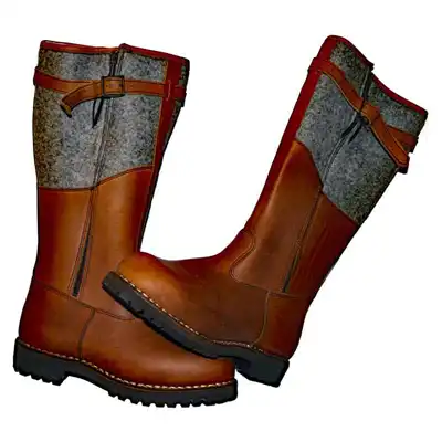 polarwolf-kreuz Zwiegenähte Filzschaftstiefel
